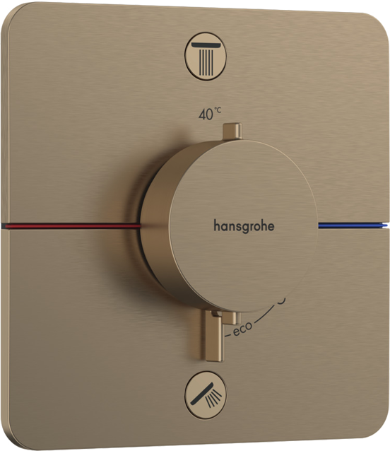 Hansgrohe Showerselect EN1717 Comfort Q inbouw thermostaat 2 uitgangen brushed bronze