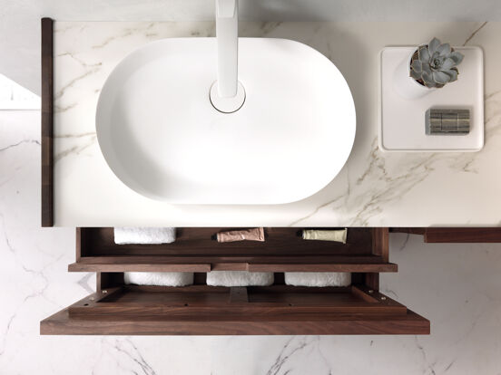 Balmani Fato vasque à poser mat Solid Surface ovale 54 x 34 cm