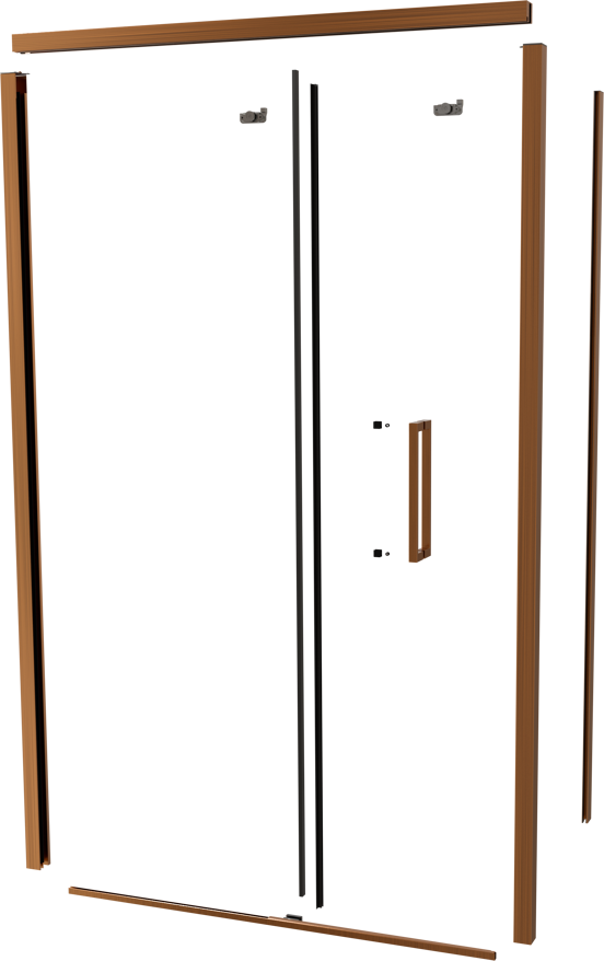 Balmani Senses Design 120 cm links douchecabine met schuifdeur profielenset brushed rosegold