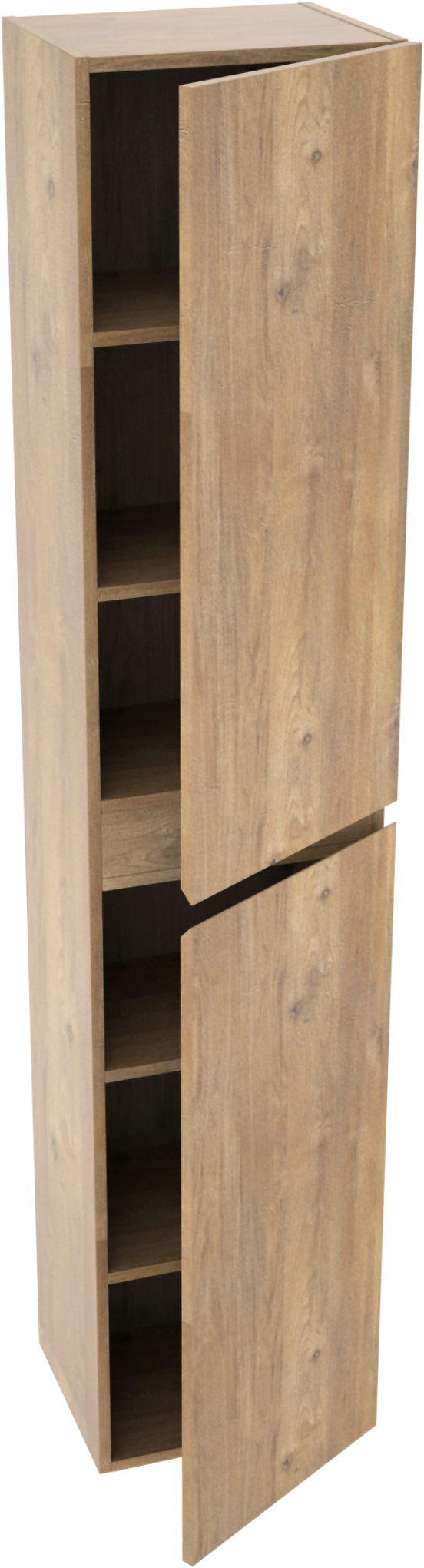 Linie Lado Badhochschrank: Hängend, Eiche Natur, 35 x 30 x 170 cm