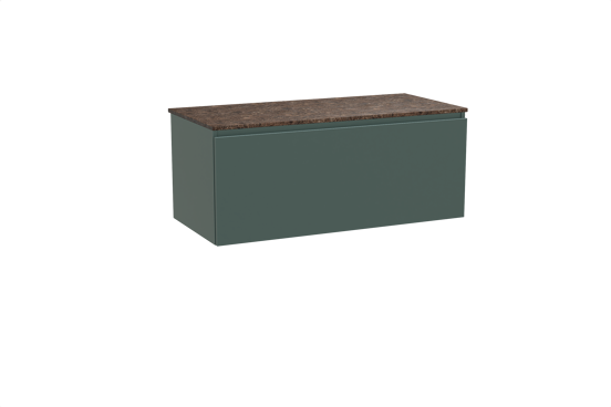 Balmani Sfera hängendes Möbelstück Set: 120 x 55 cm, Forest, mit Stretto Einzel- oder Doppel Waschtischplatte, Marmor Dark Emperador