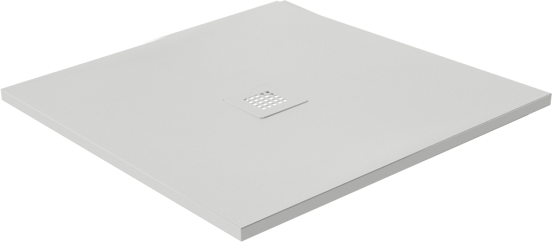 Luca Varess Classy duschwanne 80 x 80 cm marmorkomposit weiß matt rockstruktur