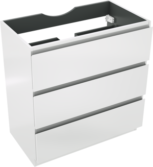 Linie Lado staande wastafelonderkast 80 x 46 cm glanzend wit 3 lades