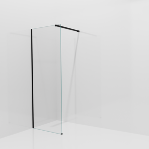 Balmani Modular douche à l'italienne: 80 x 200 cm, Verre transparent, avec coating, Profil Noir mat