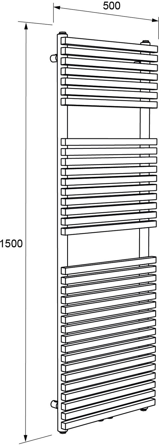 Vipera Vesuvio einzel Handtuchheizkörper 50 x 150 cm elektrische Heizung schwarz matt Seiten- und Mittelanschluss 1.044W, inkl. Widerstand, nicht für Deutschland geeignet