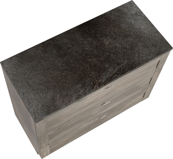 Linie Classo meuble salle de bains à poser 100 x 46 cm chêne gris avec Lado tablette simple ou double en mélaminé ardoise gris
