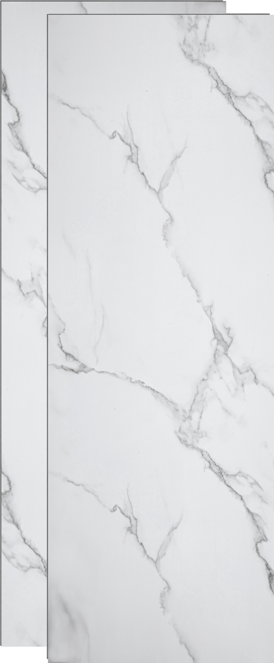 Linie Plato set douchewandpanelen 90 x 90 x 260cm pvc witte marmer look Trentino