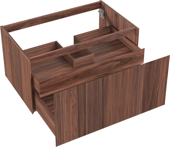 Balmani Fila zwevende wastafelonderkast 90 x 55 cm fineer notenhout 2 lades