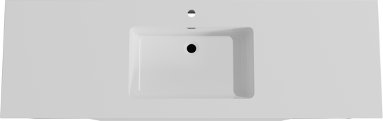 Storke Edge meuble salle de bains suspendu 165 x 52 cm blanc mat avec Diva plan simple en marbre composite blanc brillant