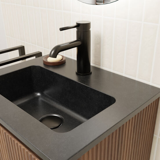 Blaufoss Round EcoStart Standard-Waschbecken Armatur: Gunmetal gebürstet