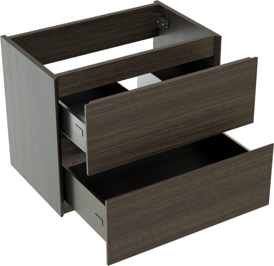 Storke Edge zwevende wastafelonderkast 60 x 40 cm donkere eik 2 lades