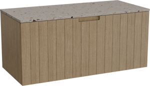 Balmani Adagio meuble salle de bains suspendu 120 x 55 cm chêne vieilli avec Stretto tablette simple ou double en terrazzo greige terrazzo