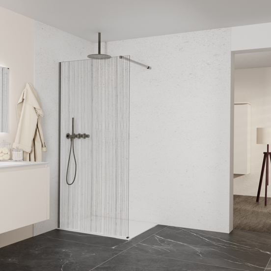 Balmani Modular douche à l'italienne: 100 x 200 cm, Mikado, Profil Brushed GunMetal