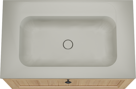 Balmani Lemon meuble salle de bains suspendu 90 x 55 cm, plaqué chêne naturel avec Tablo Strada plan simple en soie grise