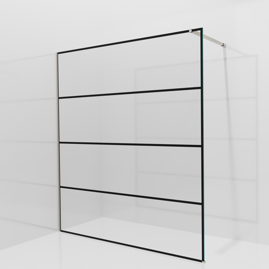 Balmani Modular inloopdouche: 180 x 200 cm, Lined met coating, Brushed CoolMetal profielen