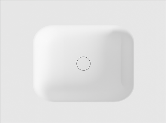 Balmani Tablo Arcato tablette simple solid surface blanc mat 75 x 55 cm, bonde incluse