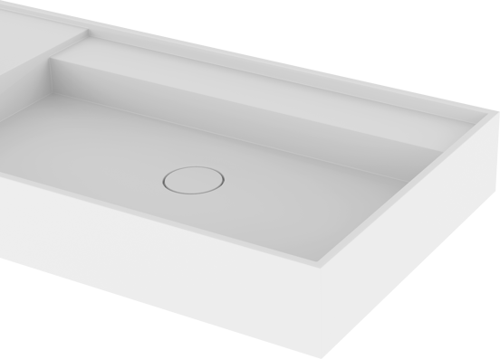 Balmani Cubo Waschtisch, rechts, Solid Surface matt, 160 x 49 cm