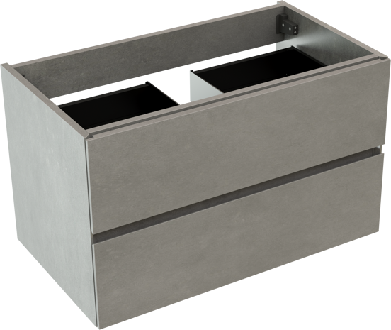 Storke Edge zwevende wastafelonderkast 80 x 46 cm beton donkergrijs 2 lades