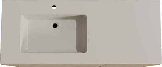 Storke Edge staand badkamermeubel 130 x 52 cm ruwe eik met Diva asymmetrisch linkse wastafel in top solid zijdegrijs