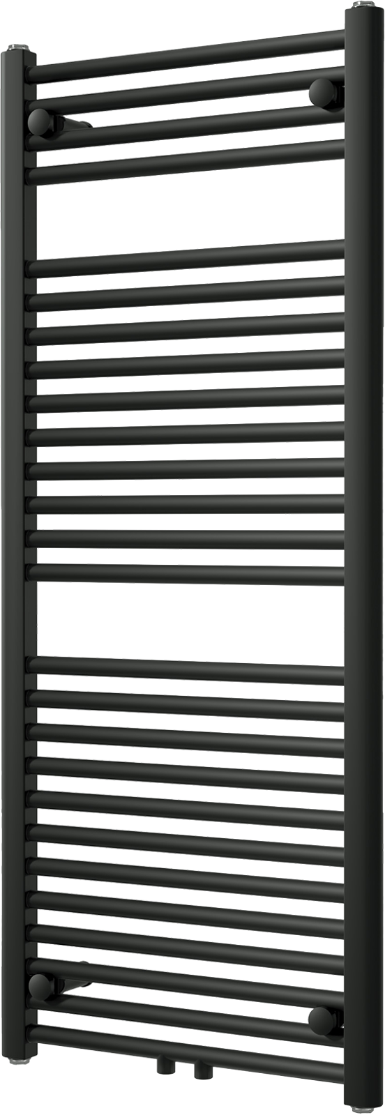 Vipera Kanza enkele handdoekradiator 50 x 120 cm centrale verwarming mat zwart zij- en middenaansluiting 543W