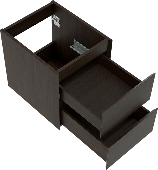 Balmani Mitra meuble sous-lavabo suspendu 45 x 55 cm chêne fumé 2 tiroirs