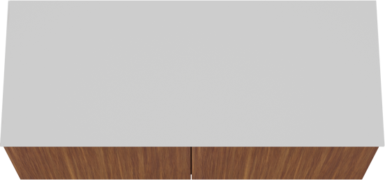 Balmani Sfera zwevend badmeubel 135 x 55 cm amerikaans notenhout met Stretto enkel of dubbel wastafelblad in solid surface mat wit