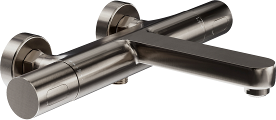 Blaufoss Apollo Thermostat-Badewannenarmatur: Brushed Gunmetal