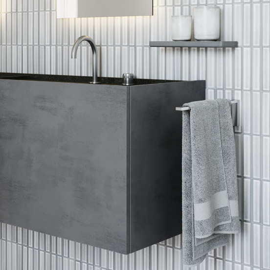 Blaufoss Noma handdoekhouder Brushed CoolMetal 41cm