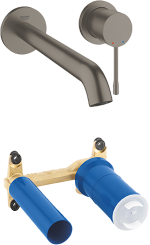 Grohe Essence L-size inbouw wastafelkraan Brushed Hard Graphite incl. inbouwelement