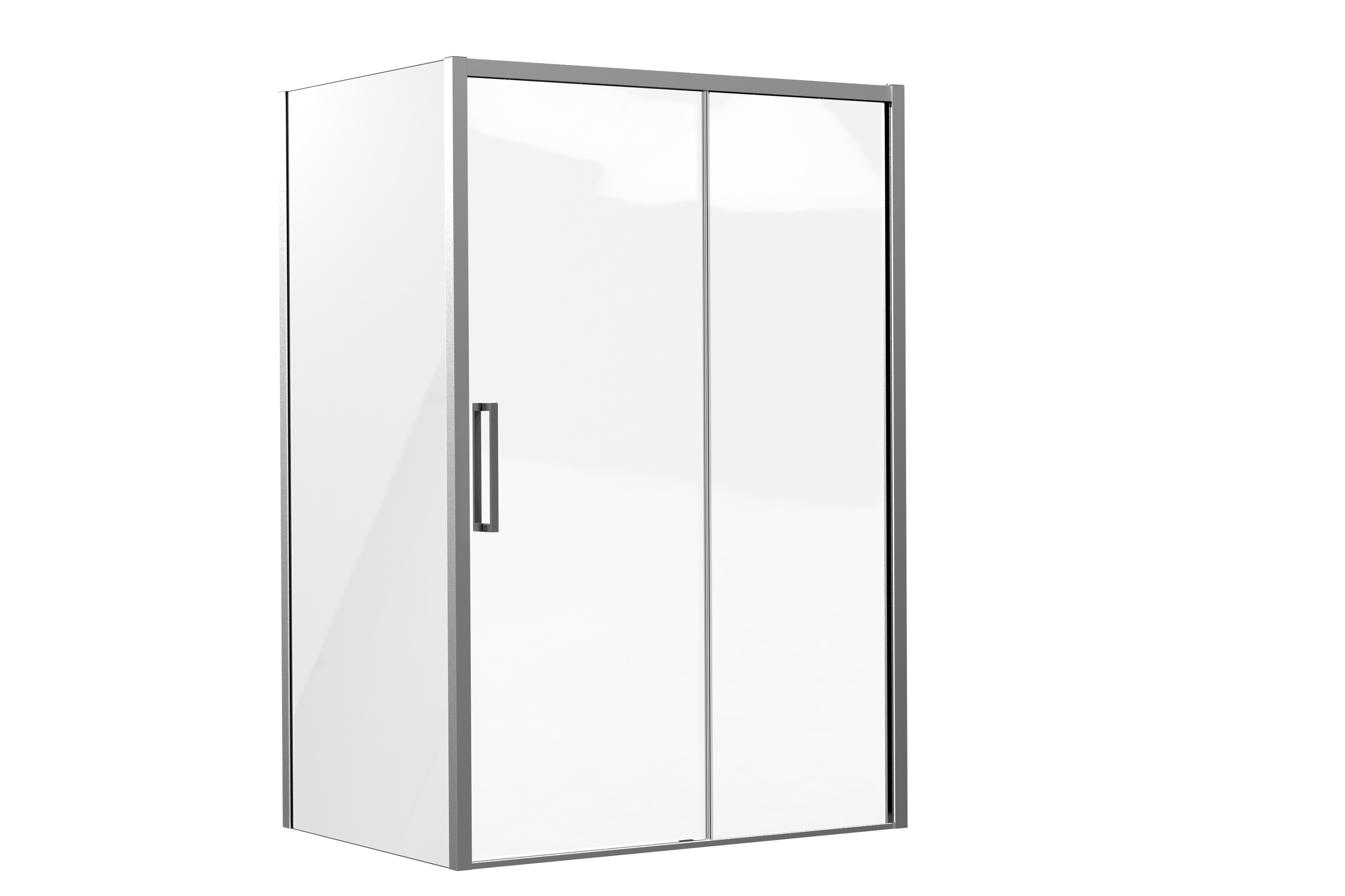 Luca Varess Senses douchehoek met schuifdeur en vaste zijwand 140 x 100 cm helder glas glans chroom profiel