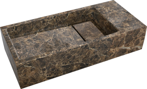 Balmani Mood Handwaschbecken: Dark Emperador Marmor, 45 x 20 cm