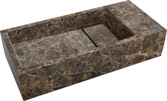 Balmani Mood fonteintje 45 x 20 cm Dark Emperador marmer