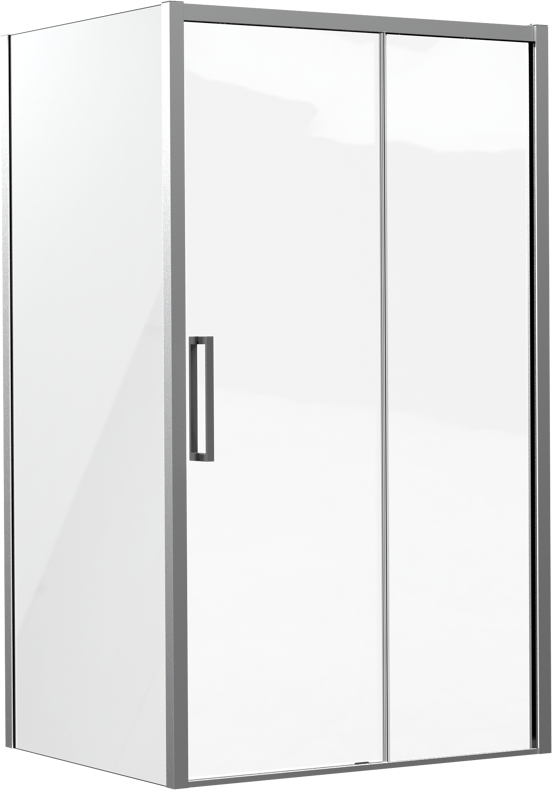 Luca Varess Senses douchehoek met schuifdeur en vaste zijwand 120 x 100 cm helder glas glanzend chroom profiel