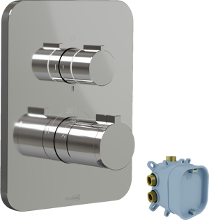 Blaufoss Smartbox Softline thermostat de douche encastré 2 fonctions chrome brillant incl élément intégré