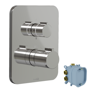 Blaufoss Smartbox Softline thermostatische inbouw douchekraan 2 functies glanzend chroom incl. inbouwelement