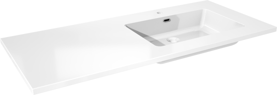Storke Diva asymmetrisch rechtse wastafel glanzend composiet marmer 120 x 52 cm combinatie kast 45 cm