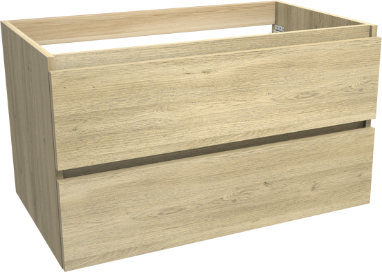 Balmani Lucida zwevende wastafelonderkast 90 x 55 cm verweerde eik 2 lades