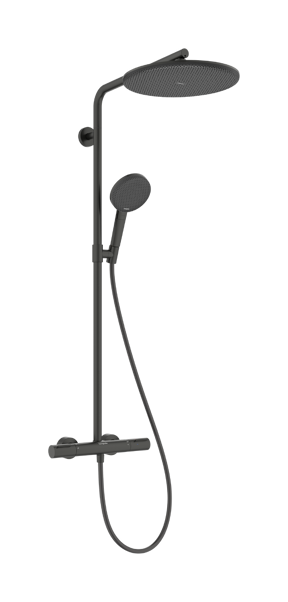 Hansgrohe Raindance Alive S Puro Showerpipe regendoucheset 300 1jet, Ecosmart met Ecostat element thermostaat Brushed Black Chrome