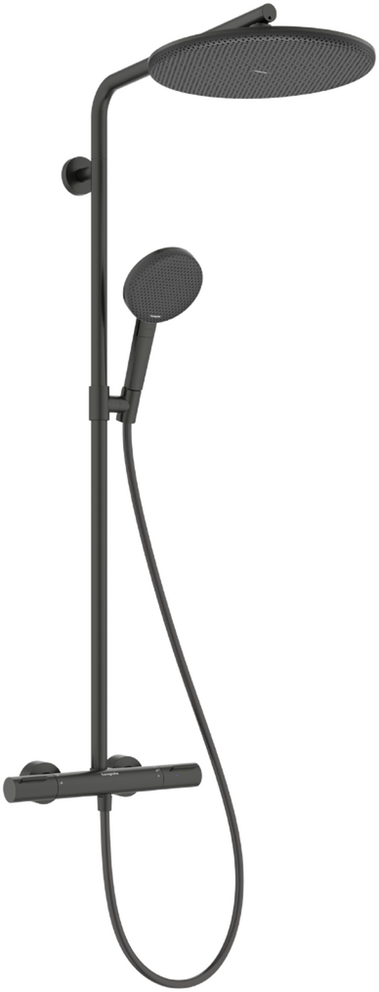 Hansgrohe Raindance Alive S Puro Showerpipe regendoucheset 300 1jet, Ecosmart met Ecostat element thermostaat Brushed Black Chrome
