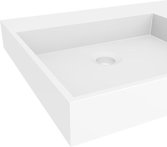Storke Jura Waschtisch, links, Solid Surface matt, 60 x 46 cm