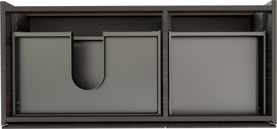Storke Edge meuble sous-lavabo suspendu 100 x 46 cm asymétrique gauche chêne foncé 3 tiroirs
