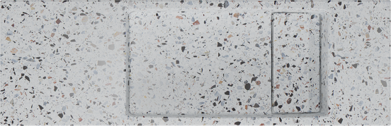 Balmani Mood Handwaschbecken: 65 x 20 cm, Bianco Nero Terrazzo
