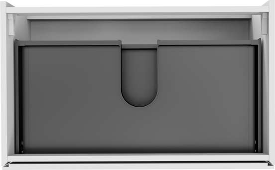 Storke Edge meuble sous-vasque suspendu 85 x 52 cm blanc brillant 2 tiroirs