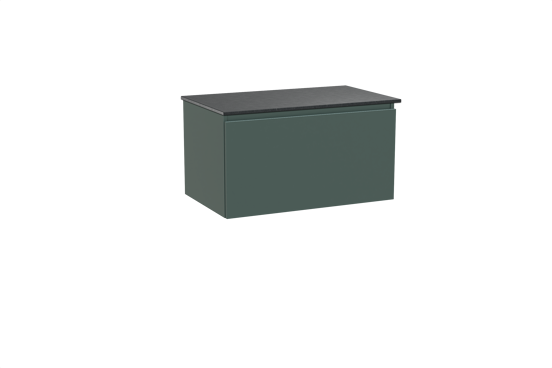 Balmani Sfera meuble salle de bains suspendu 90 x 55 cm forest avec Stretto tablette simple en granit noir