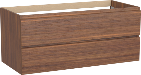 Balmani Lucida zwevende wastafelonderkast 120 x 55 cm Amerikaans notenhout 2 lades