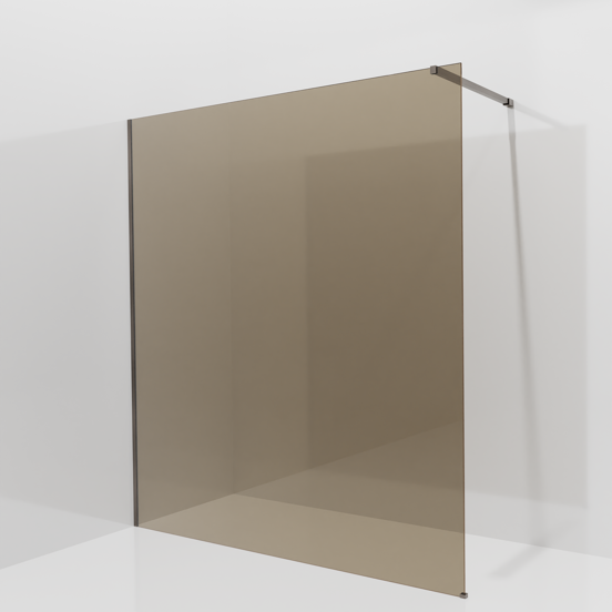 Balmani Modular Walk-In Dusche: 180 x 200 cm, Bronze Glas, inklusive Coating, Profil Brushed GunMetal