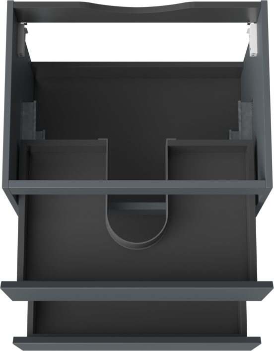 Linie Lado meuble sous-vasque suspendu 60 x 46 cm bleu anthracite 2 tiroirs