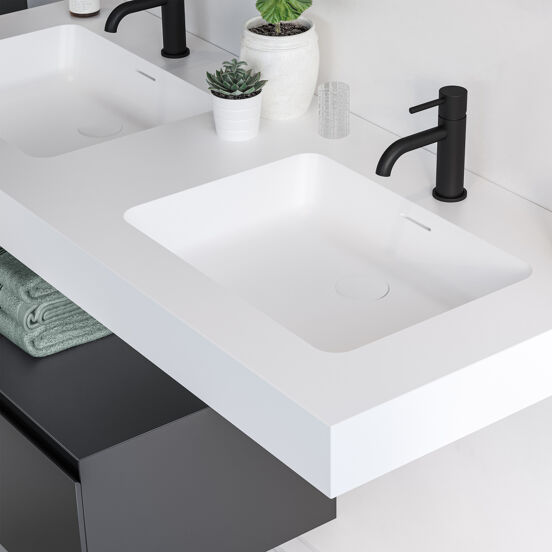 Blaufoss Round S Waschbecken Armatur: Schwarz matt