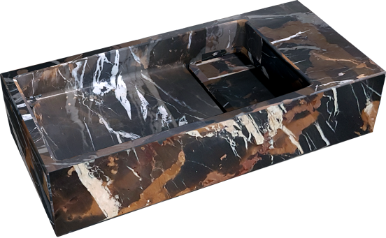 Balmani Mood Handwaschbecken: Portoro Gold Marmor, 45 x 20 cm