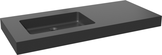 Storke Scuro High Waschtisch, links, Quarz matt, 120 x 52 cm